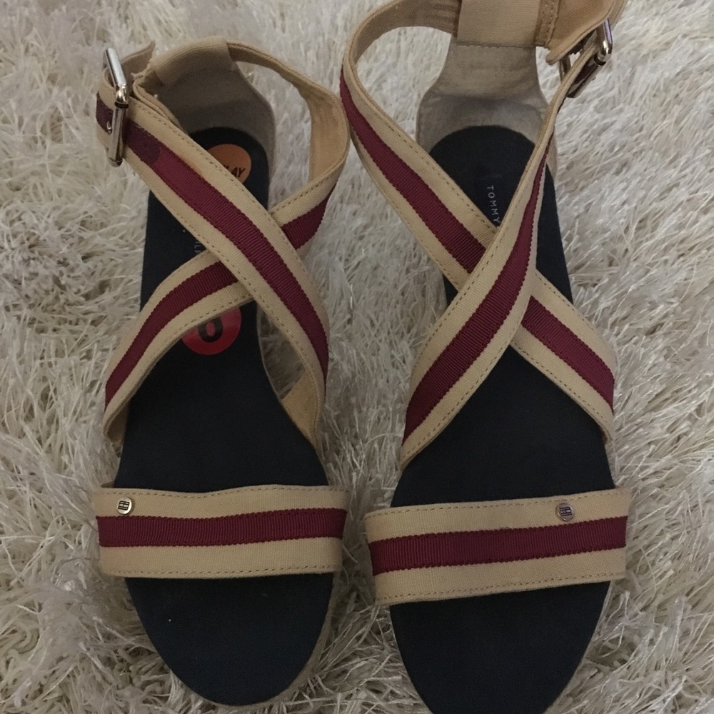 Tommy Hilfiger wedge sandals size 6